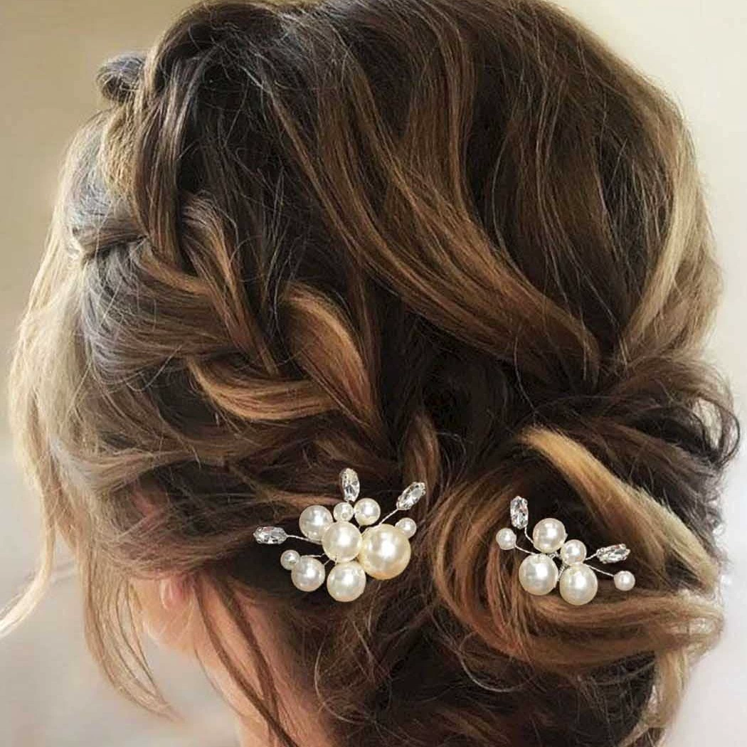 Silver Chinese hairpin from pearl, accessory for bride, Amazon