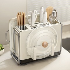 Kitchen knife holder chopstick rack storage shelf household multi-functional countertop cutting board holder with integrated cutting board knife storage rack