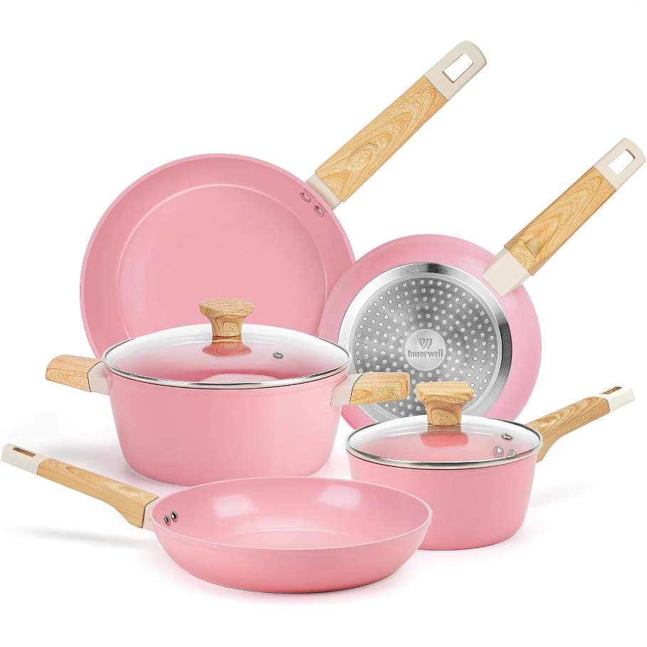 7 piezas de cocina doméstica de arroz antiadherente de cocina de aluminio