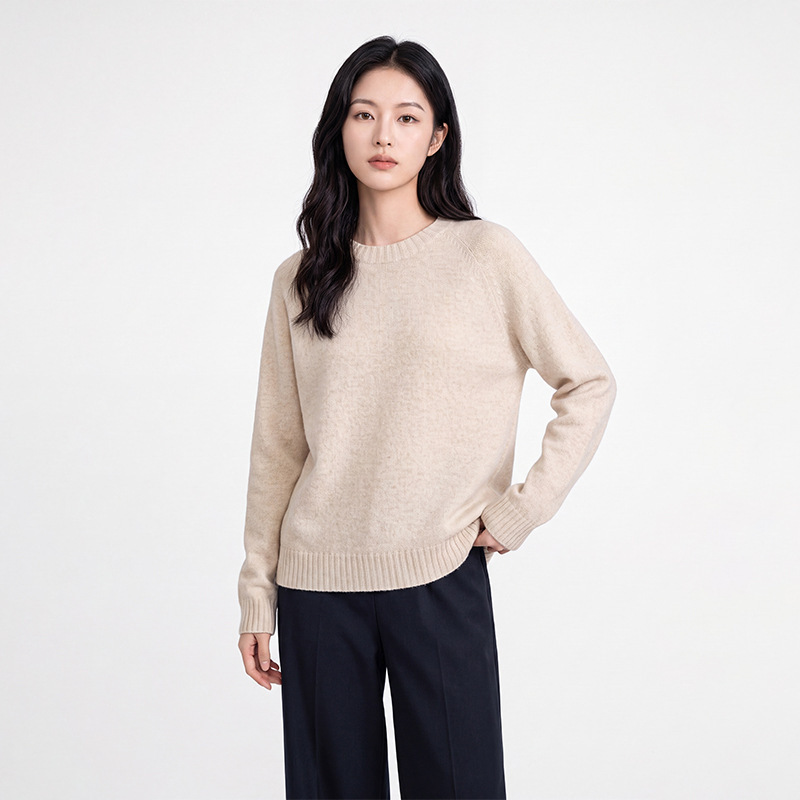 Seamless One-piece Round Neck Wool Sweater for Women 2026 Autumn Knitted Top Cashmere Base Shirt Soft and Comfortable Versatile Sweater Seamless One-piece Round Neck Wool Sweater for Women 2026 Autumn Knitted Top Cashmere Base Shirt Soft and Comfortable Versatile Sweater