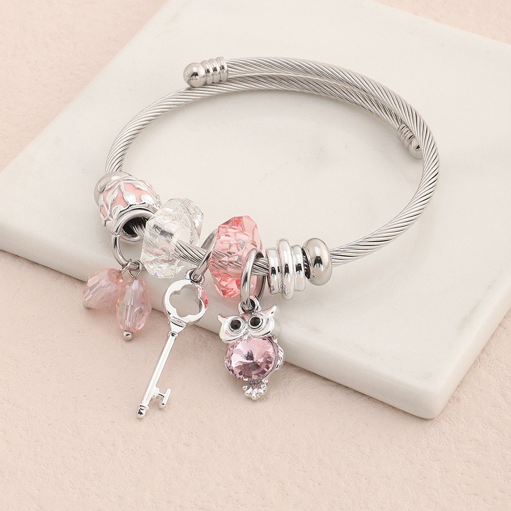 fashion retro owl butterfly flower heart alloy bracelet