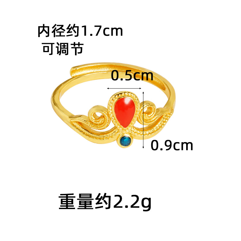 Anillo de corona de oro de lujo ligero de palacio de Vietnam no se desvanecerá durante mucho tiempo simple y versátil fuente de alta calidad al por mayor