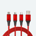 工厂批发USB一拖三充电手机数据线 三合一快充线 颜色可选