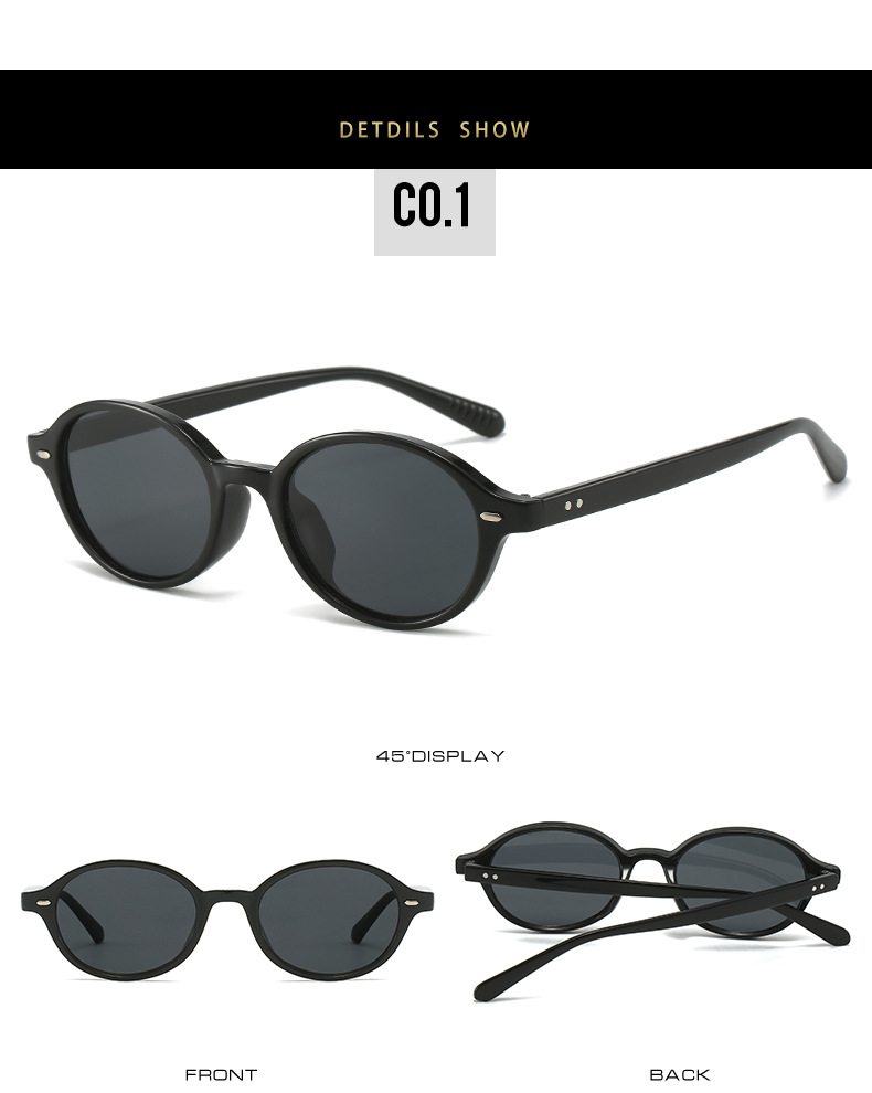 31g Weight Full Frame Glasses Structure Sunglasses Classification PC, UV400 Protection Lens Material Oval Frame Glasses Style Travel, Daily Occasion Solid Color Pattern All Seasons Season Unisex Gender Casual, Simple Style Style Grey, Black Color Casual Simple Style Solid Color PC UV400 Protection Oval Frame Full Frame Women's Sunglasses 5