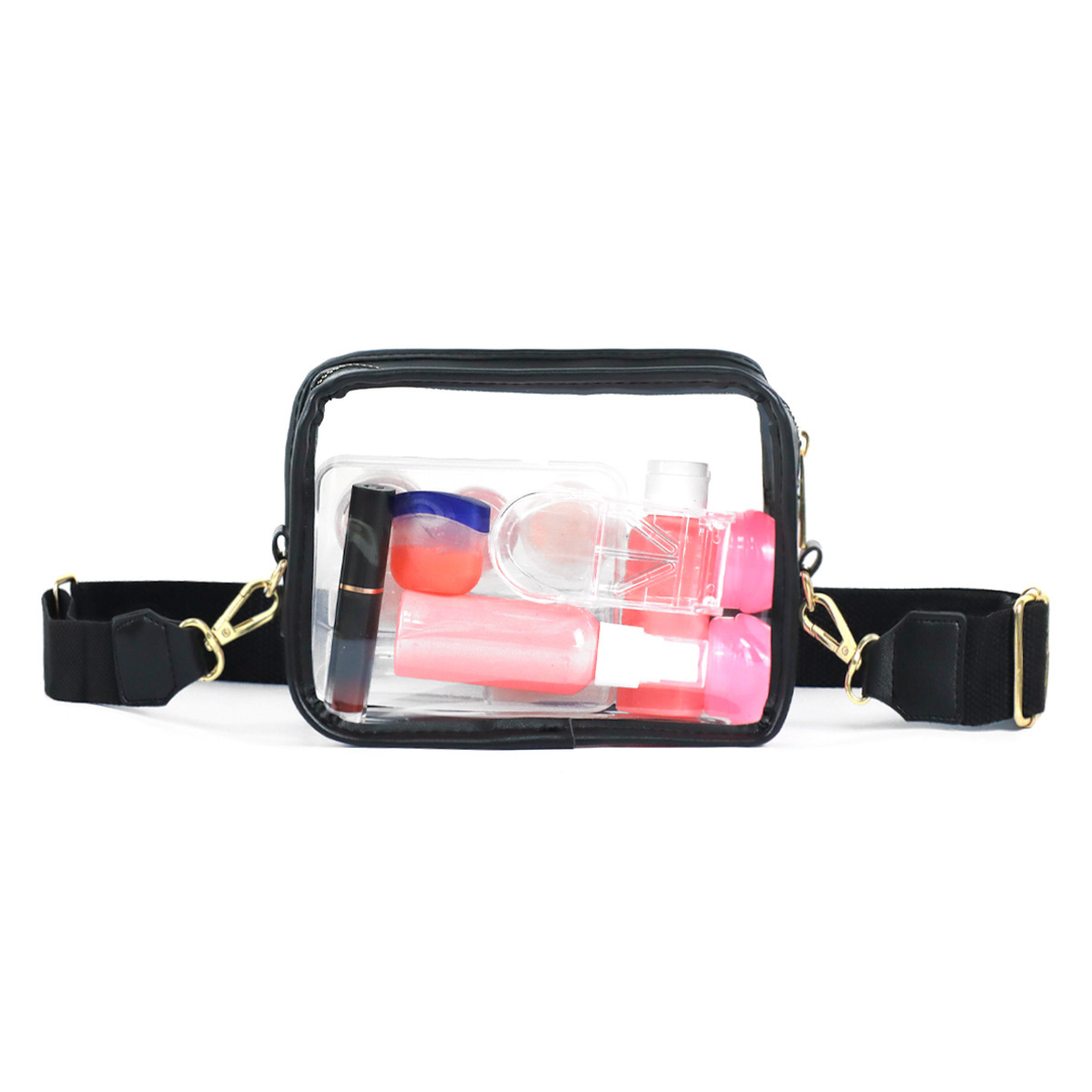 Unisex PVC Einfarbig Basic Quadrat Reißverschluss Gürteltasche display picture 7