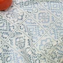 全涤蕾丝面料镂空复古方格针织勾花素色风服饰辅料手工DIY花边布