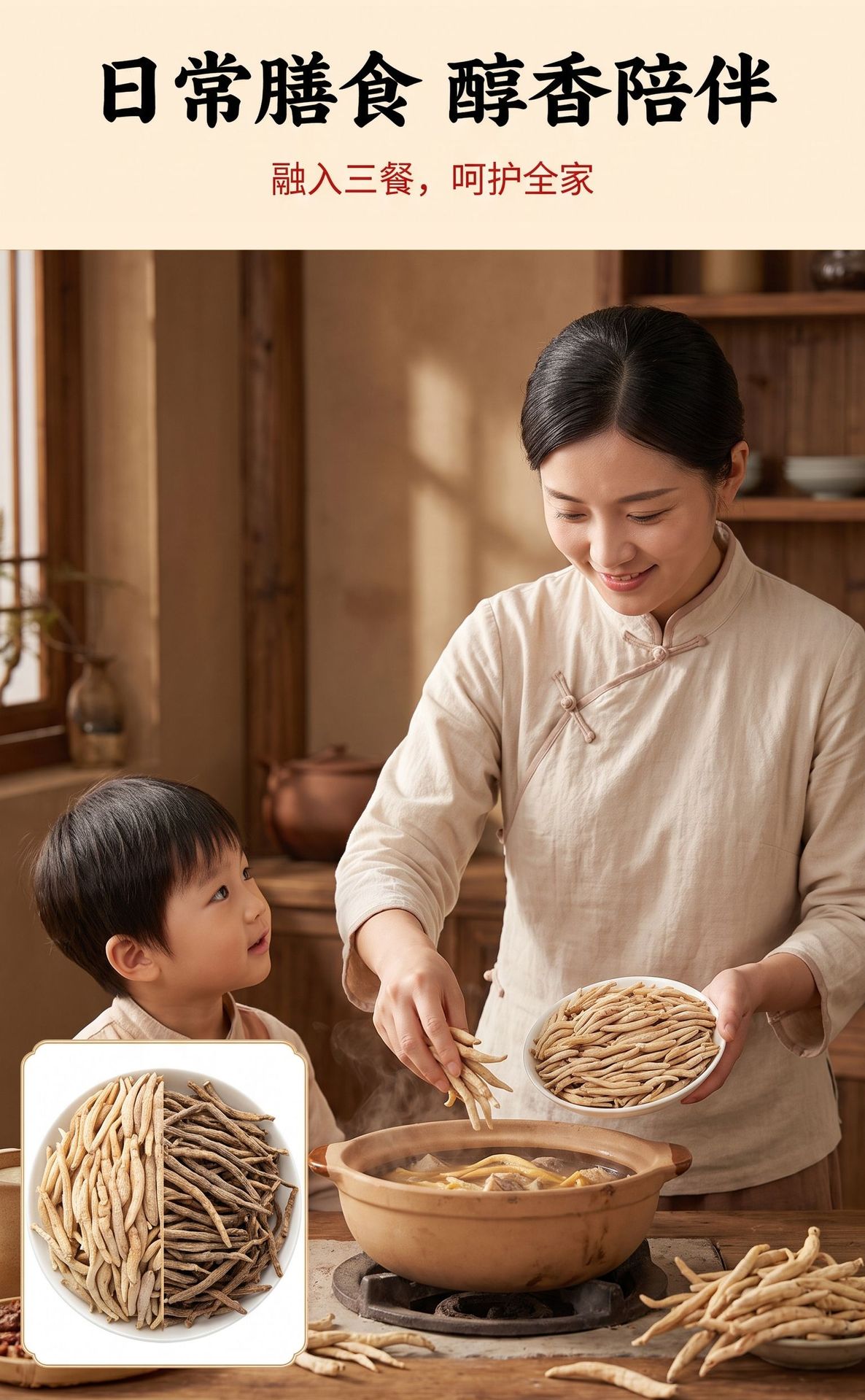 Taizishen Prince Ginseng Root Strips Dried Pseudostellaria Heterophylla 100g for Herbal Tea and Soup preparation