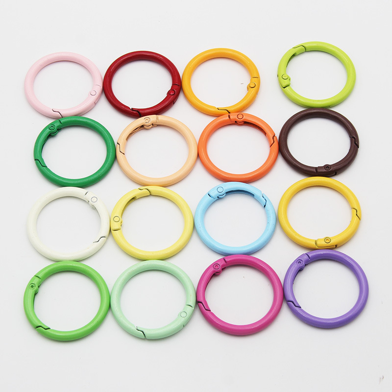 33mm Colorful Painted Spring Ring Zinc Alloy Candy-Colored Spring Ring Keychain DIY Open Circle Accessories 33mm Colorful Painted Spring Ring Zinc Alloy Candy-Colored Spring Ring Keychain DIY Open Circle Accessories