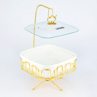 Cross-border source square ceramic hanging stove hotel restaurant food heating container novel fireworks buffet stove