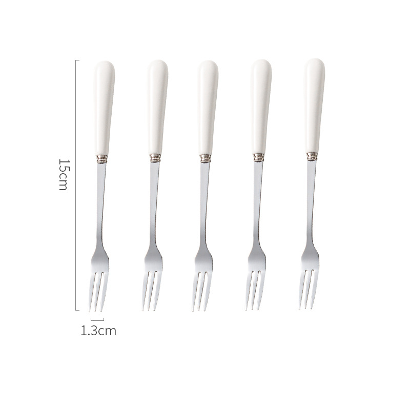 Tenedor de fruta hogar de gama alta postre Tenedor de almacenamiento tarro traje Luz de lujo palo de fruta tapón de fruta seguridad para niños tenedor pequeño