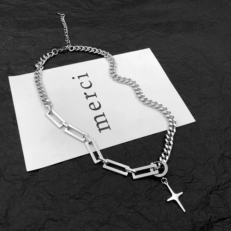 Star Pattern All Seasons Season Hip-Hop Simple Style Star Titanium Steel Polishing Men's Pendant Necklace Men Pendant Necklaces