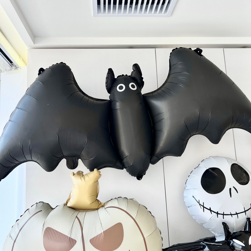 Atmósfera transfronteriza Halloween gigantesco de pie base de globo calabaza esqueleto demonio centro comercial bar café diseño