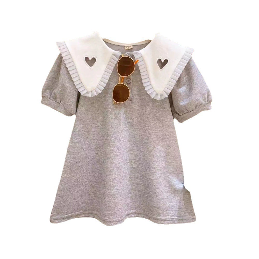 Летнее платье-т-shirt, юбка для девочки, летняя одежда, корейский стиль, западный стиль