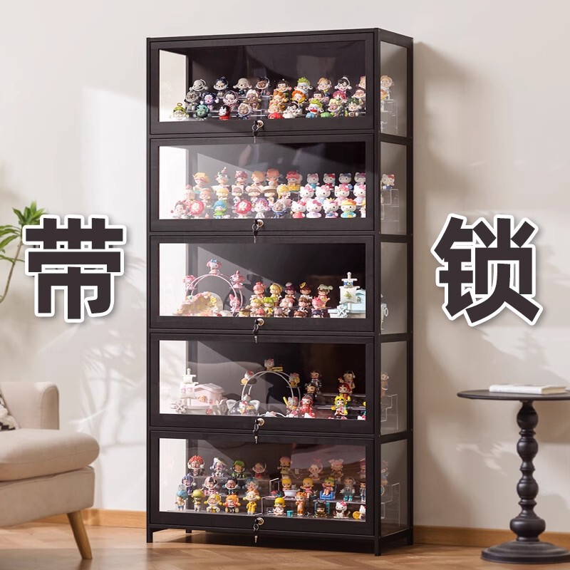 ロック付き手作りディスプレイキャビネット、アクリルディスプレイスタンド、透明防塵モデル人形、ブラインドボックス、トウモロコシディスプレイボックス|undefined