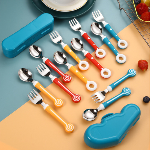 Creative 316L stainless steel children's spoon and fork baby food spoon and fork combination mother and baby tableware gift set