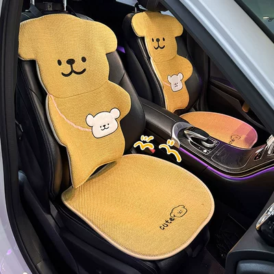 Car Seat Cushion for All Seasons, Cartoon Cute Bear, High-End Feel, Rear Seat Cushion, Single Piece, Driver's Seat Cover