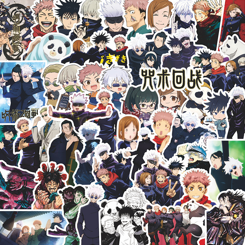 82 Spell Back War Stickers Jujutsu Kaisen Five Wu Fu Black Hui Hu Decorative Mobile Phone Case Computer Stickers