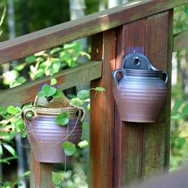 花盆壁挂陶瓷免打孔创意阳台多肉墙悬挂式垂吊盆别墅院装饰花器