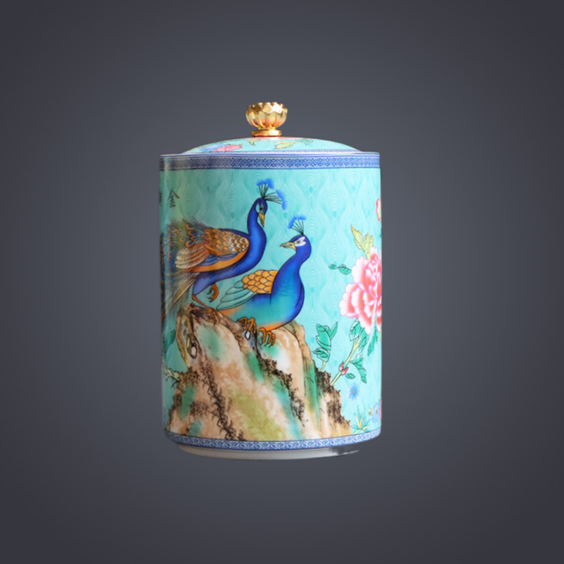 Latas de té esmaltadas Latas de té selladas de cerámica Regalos para el hogar de oficina Latas de almacenamiento Pu'er Latas de té al por mayor personalizadas