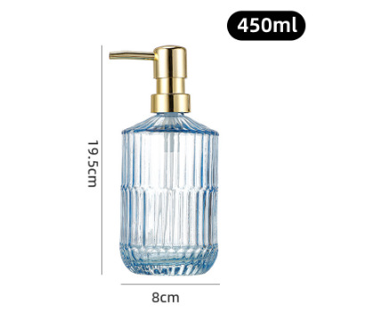 Amazon 400ml botella de champú de vidrio transparente diamante desinfectante de manos botella de jabón líquido de baño botella de vidrio
