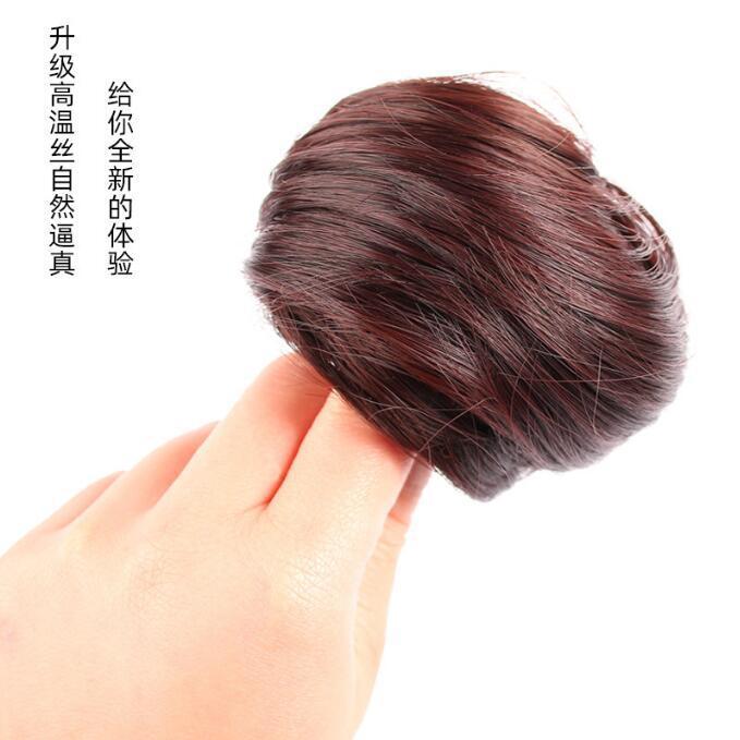 Bolsa de pelo recto cabeza agarrando clip de cola de caballo alta suave correa de pelo recto estilo brotes de flores anillo de pelo recto peluca bolsa de pelo recto