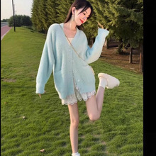 小个子穿搭深秋初冬针织开衫外套2025早秋新款感上衣毛衣女装