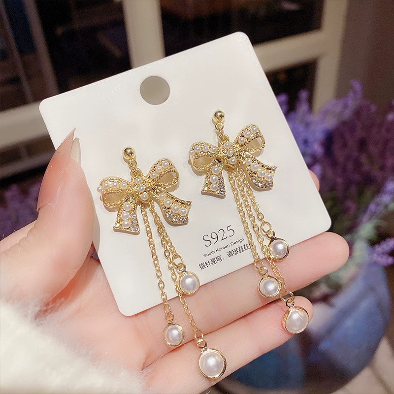 Серебряная игла, серьги из жемчуга, образец 925, стиль легкой роскоши, оптовая торговля