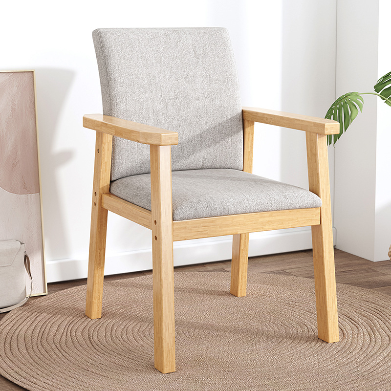 Silla de madera maciza hogar estudio escritorio y silla simple dormitorio ocio taburete sillón de oficina ensanchado respaldo Silla de comedor