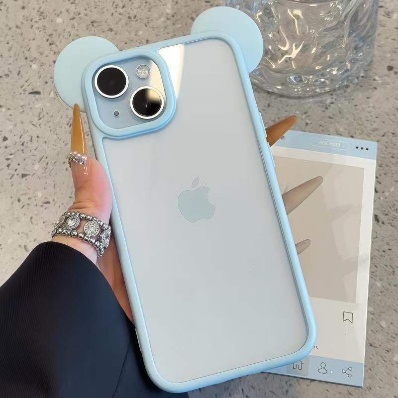 米奇耳朵适用iPhone16promax手机壳苹果15pro可爱14马卡龙13透明|undefined