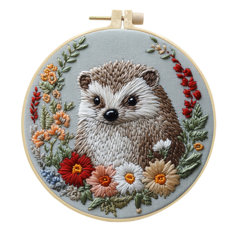 オリジナル-クロスボーダー新商品ハリネズミdiy刺繍手作り布芸材料バッグセット創意手作り針糸英語バッグ|undefined