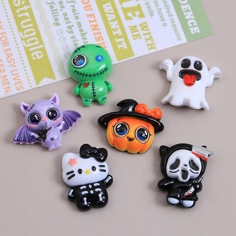 面白いニャーハロウィン漫画手作り diy クリーム接着剤樹脂小物アクセサリーホールシューズバックルジュエリー材料パッケージ|undefined