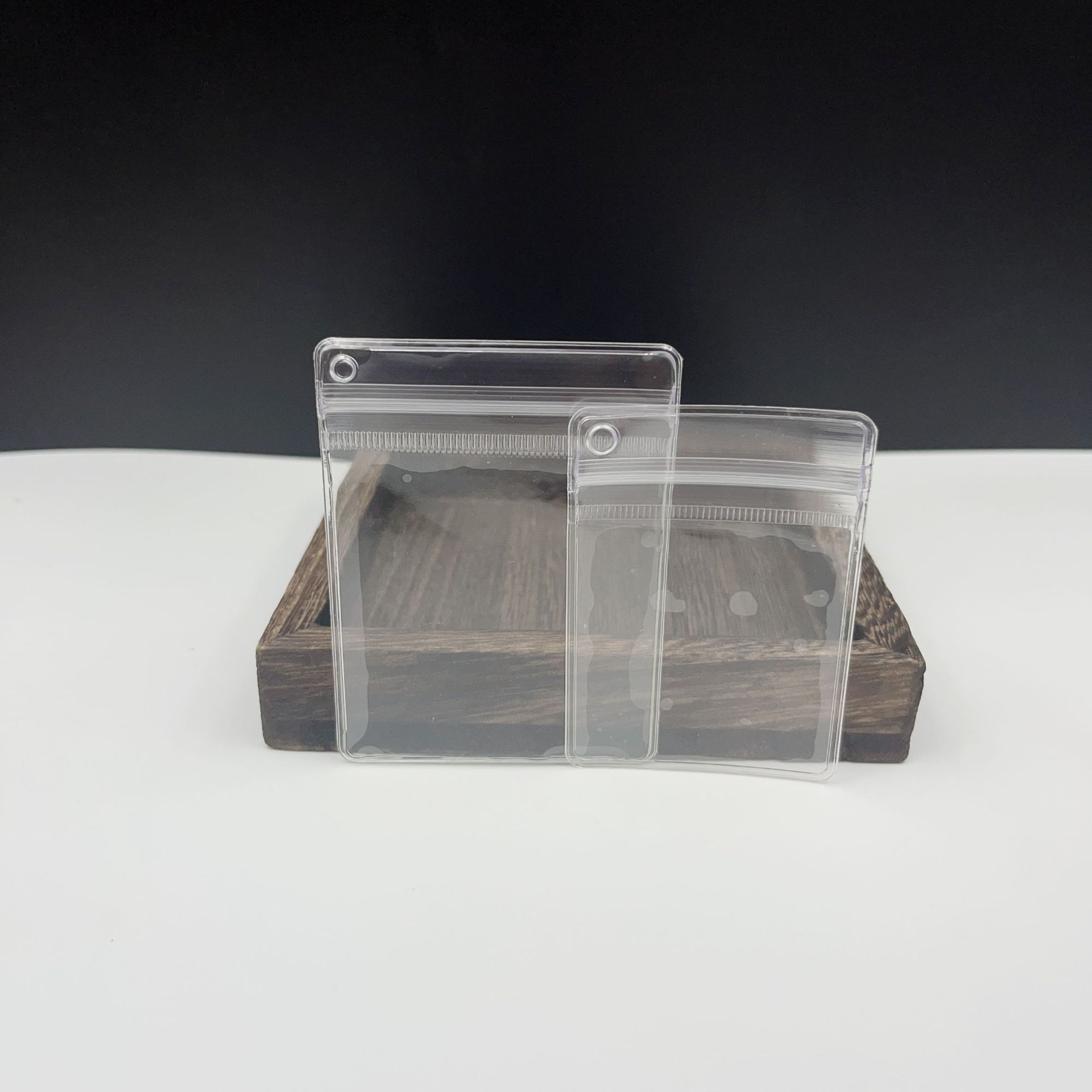 Bolsa de sello transparente de PVC agujero parcial engrosado llave colgante joyería bolsa de sellado de almacenamiento agujero colgante exhibición bolsa de sellado