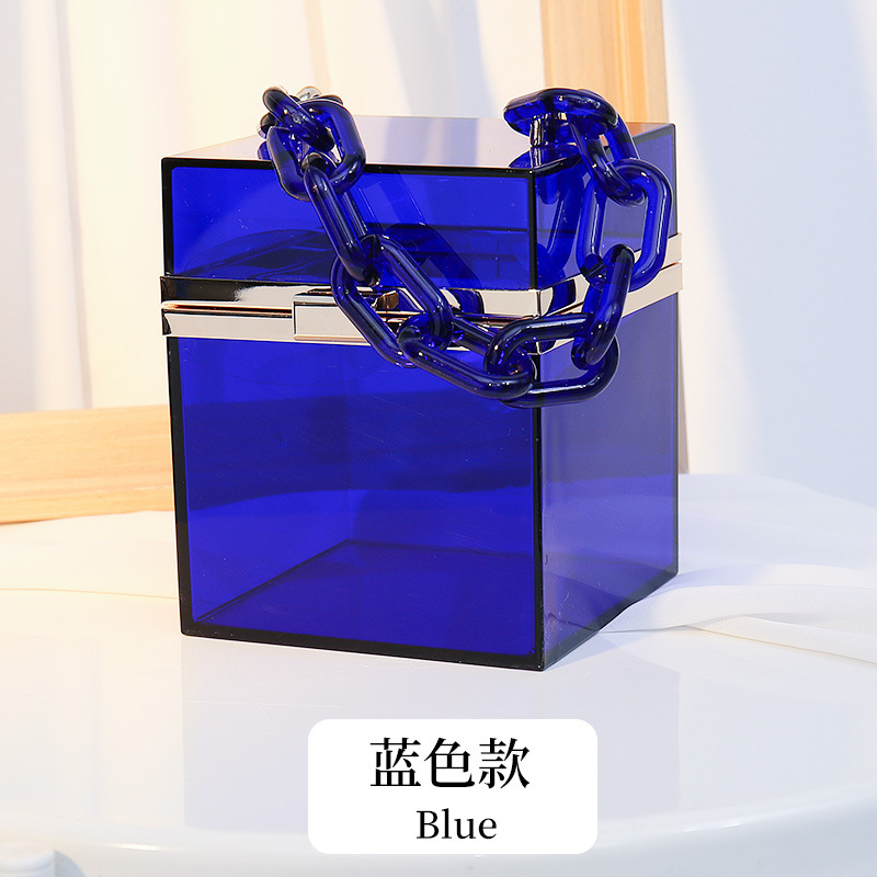 Bolso de caja cuadrada de acrílico transparente bolso portátil transparente de las mujeres bolso caliente transfronterizo bolso de acrílico del todo-fósforo de la moda