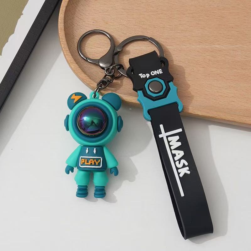 Cartoon Flash Bear Astronaut Keychain Cute astronauta bolsa bolsa colgante al por mayor centro comercial muñeca máquina al por mayor image 3