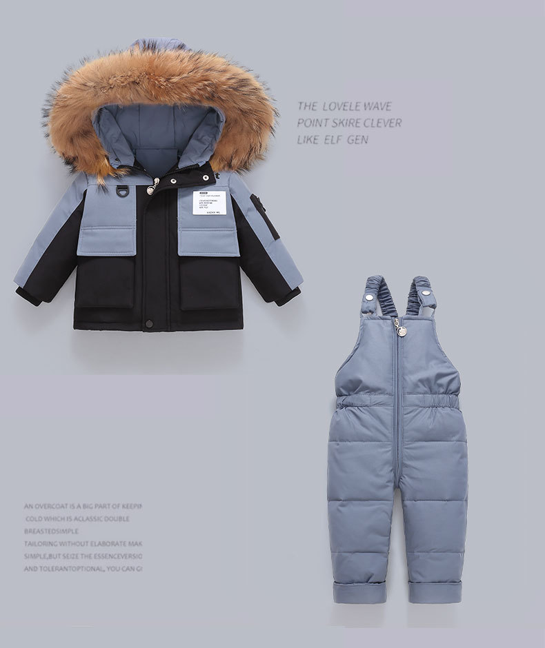 Piumino per bambini 2025, neonato, 1-5 anni, ragazzi e ragazze, nuovo set invernale in due pezzi, top + tuta_voghion.com