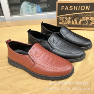New Genuine Men's Leather Shoes Soft Sole Soft Surface Dad Shoes Non-Slip Casual Work Shoes Street Stall Foreign Trade Wenzhou Leather Shoes