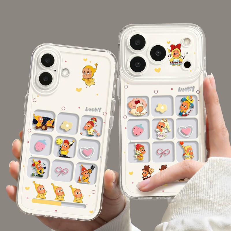 Suitable for Iphone17Pm Balloon Doll Mobile Phone Case 16Pro with Hanging Chain 15 Apple 14 Transparent 13 Soft 12 Set