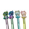 Acrylic transparent animal jack beads half -holy crack UV plating calf -shaped LED lighting pen ornament pen accessories