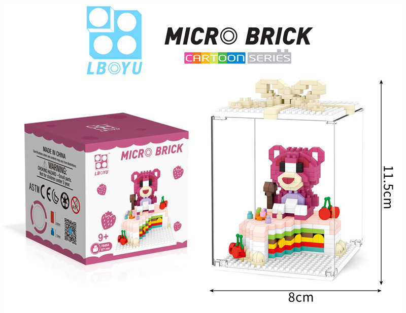 Torta de cumpleaños micro diamante pequeña partícula bloques construcción novias lindas regalo chica serie juguetes al por mayor regalos del estudiante