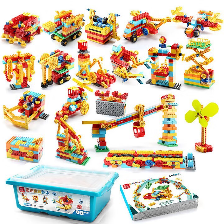 Feile Small Grain Machinery Gear engineering control remoto Building Building steam Science and Education Assembly Toys Children 's Education Institution