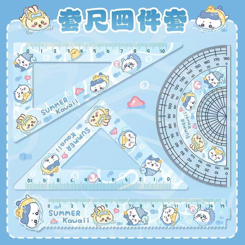 新しい Jiyikawa 定規セット アクリル製 小学校用品 高価値 15cm 定規 三角定規|undefined
