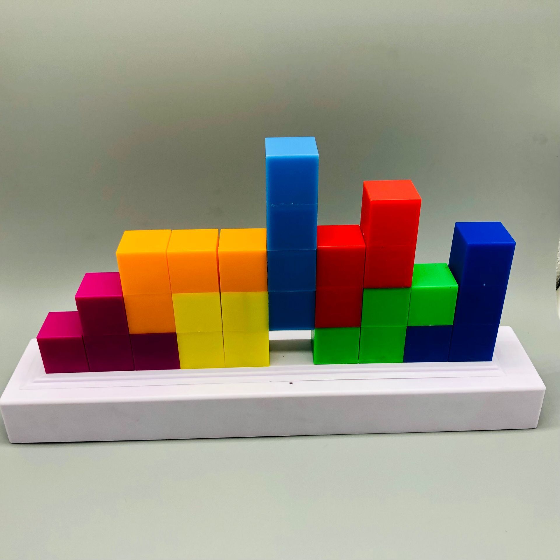 Lindo bloque de construcción creativo luz nocturna Tetris luz nocturna música ritmo cambio de color luz nocturna USB Luz Nocturna lámpara de mesa