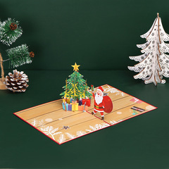 New Christmas 3D Greeting Card Creative 3D Santa Paper Sculpture 3D Greeting Card Holiday Greeting Card Wholesale