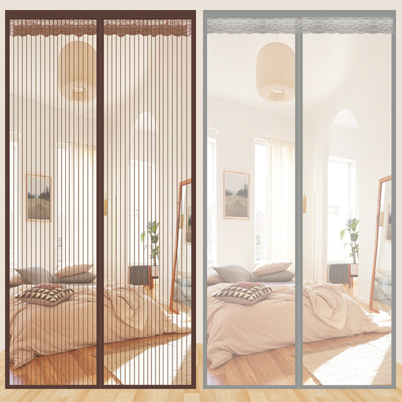 Door Curtain Summer Anti-mosquito Magnetic Household Balcony Yarn Curtain Bedroom Velcro Silent Encryption Anti-fly Ventilation