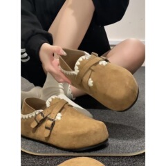 女王范复古棕色厚底勃肯鞋女2025新款秋季配裙子增高百搭单鞋子