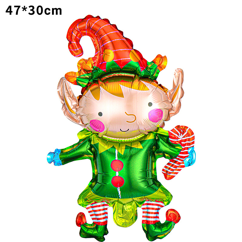 Mini dibujos animados Navidad globo de forma especial decoración de fiesta de Navidad dibujos animados Navidad película de aluminio globo suministros de empuje