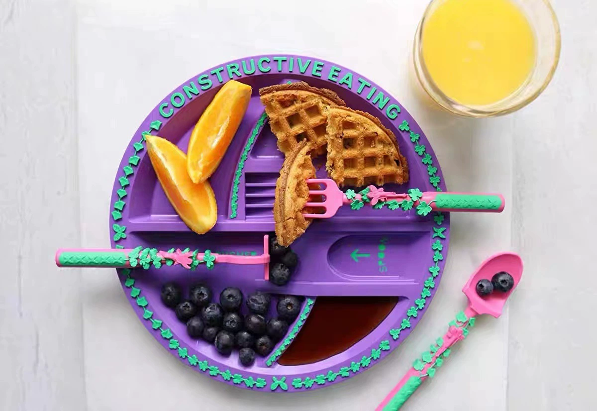 Children's tableware, set for feeding, dinosaur