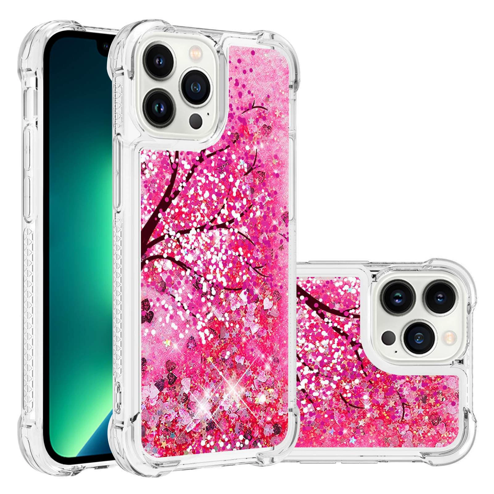 Картина на чехле для телефона (совместим с iPhone/Google/Xiaomi), блестящая жидкость, ударопрочные углы