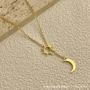 Autumn and winter sweater chain titanium steel non-fading long high-end versatile ins style light luxury niche double-layer necklace pendant
