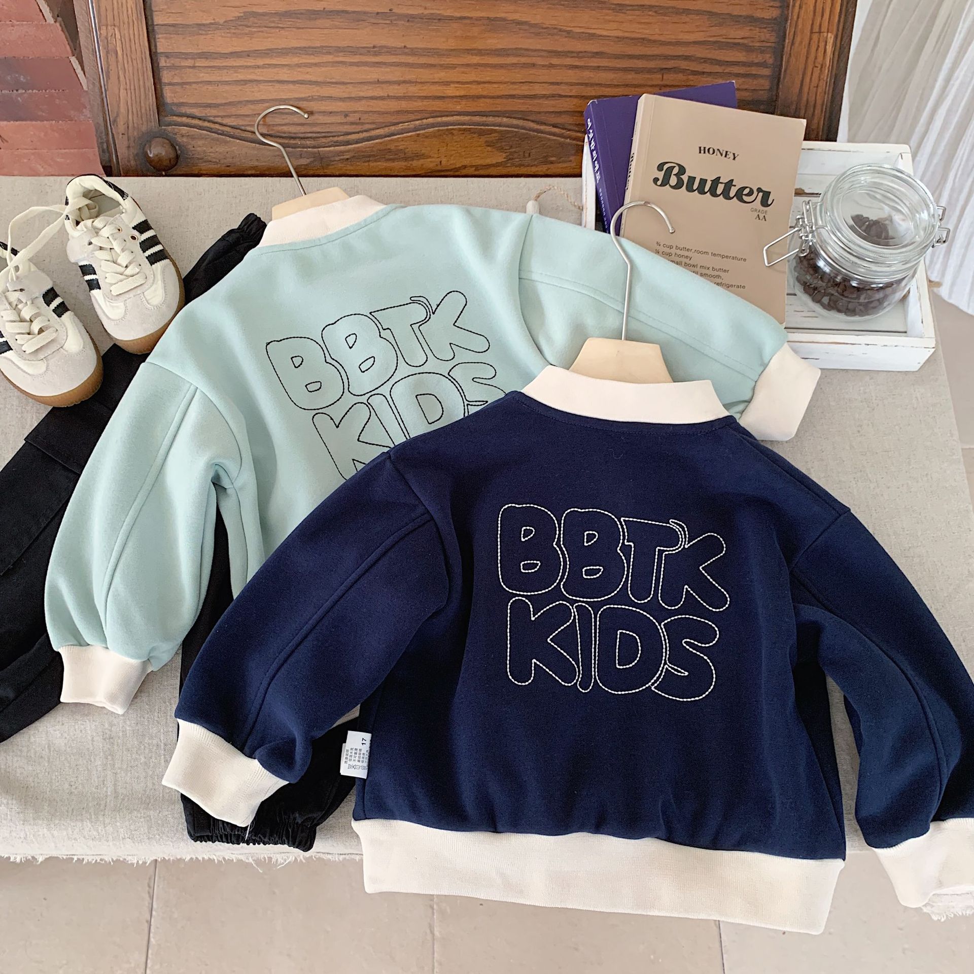 아동 코트 BANGCHENG 2024 가을 새 편지 자수 캐주얼 가디건 소년 세련되고 다재다능한 G0333